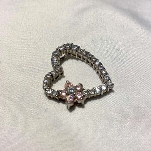 Sterling Silver Heart Pendant with Flower